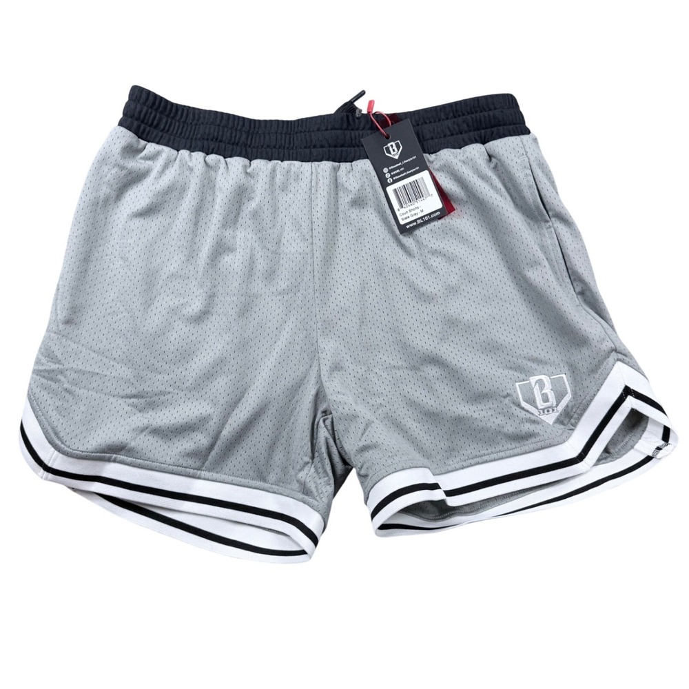 Baseball Lifestyle 101 Court Shorts Mens Medium Slate Gray Mesh Athletic Gym